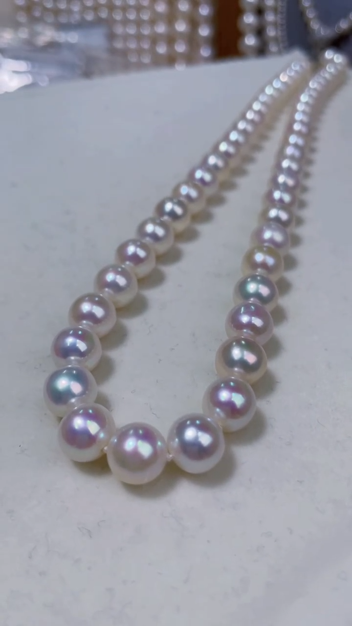 【闪购商品】淡水珍珠项链银S925镶嵌8-8.5MM