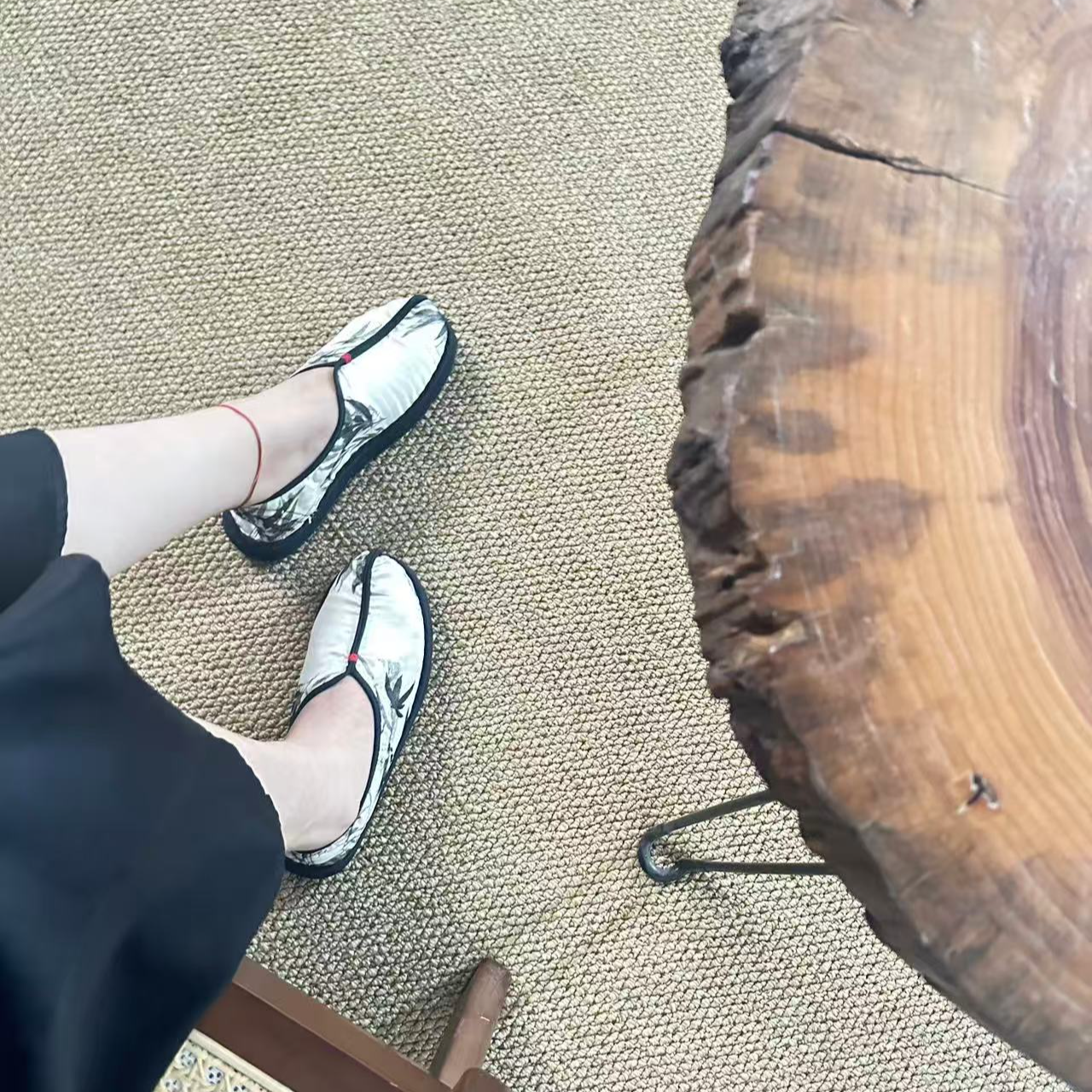  澜楚楚（白竹）两片新中式百搭气质古典带布鞋手工千层底布鞋原创