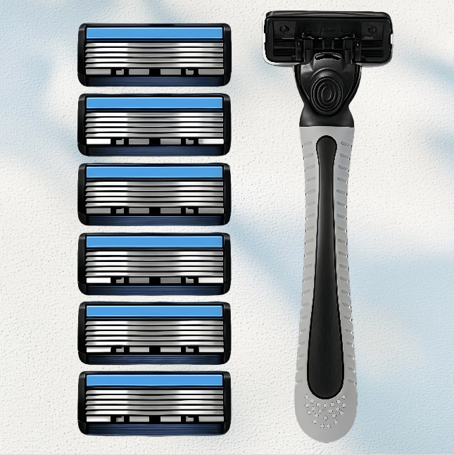 吉利克新款6层刀片剃须刀刮胡刀手动男士六层刀头胡子刀剃须刀片