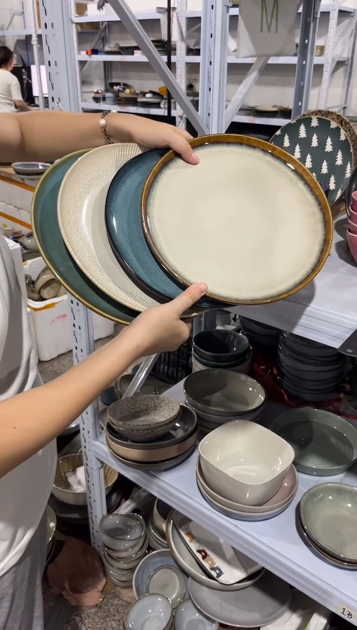 陶瓷外贸尾货瑕疵满20包邮X4大盘