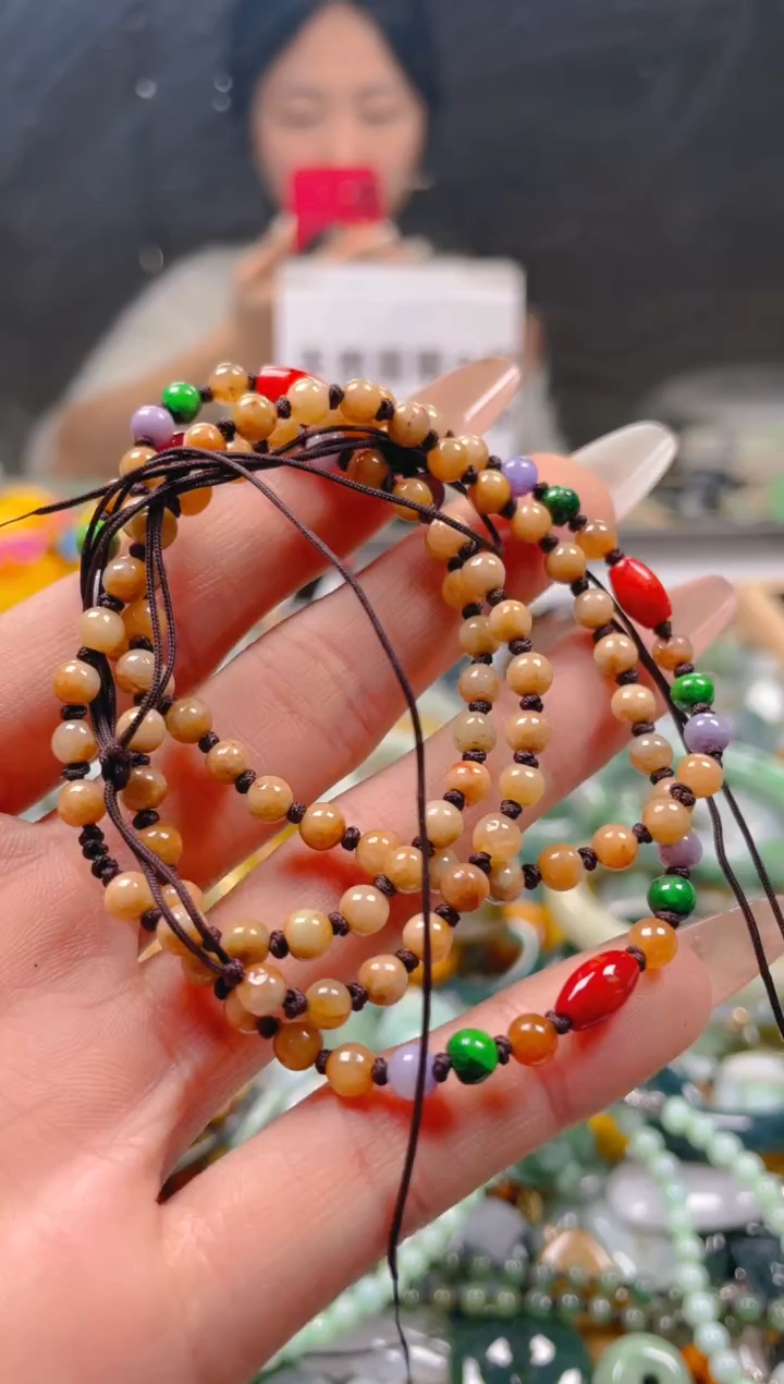 【闪购商品】翡翠颈饰未镶嵌4-5MM/B/翡翠A货一图一物