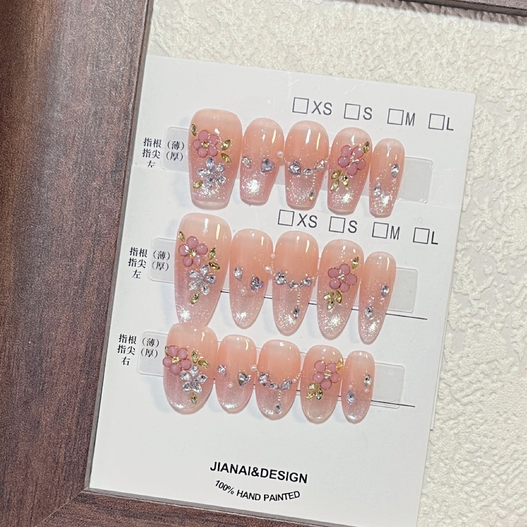 【花颜】掐丝工艺花花纯手工穿戴甲    2630