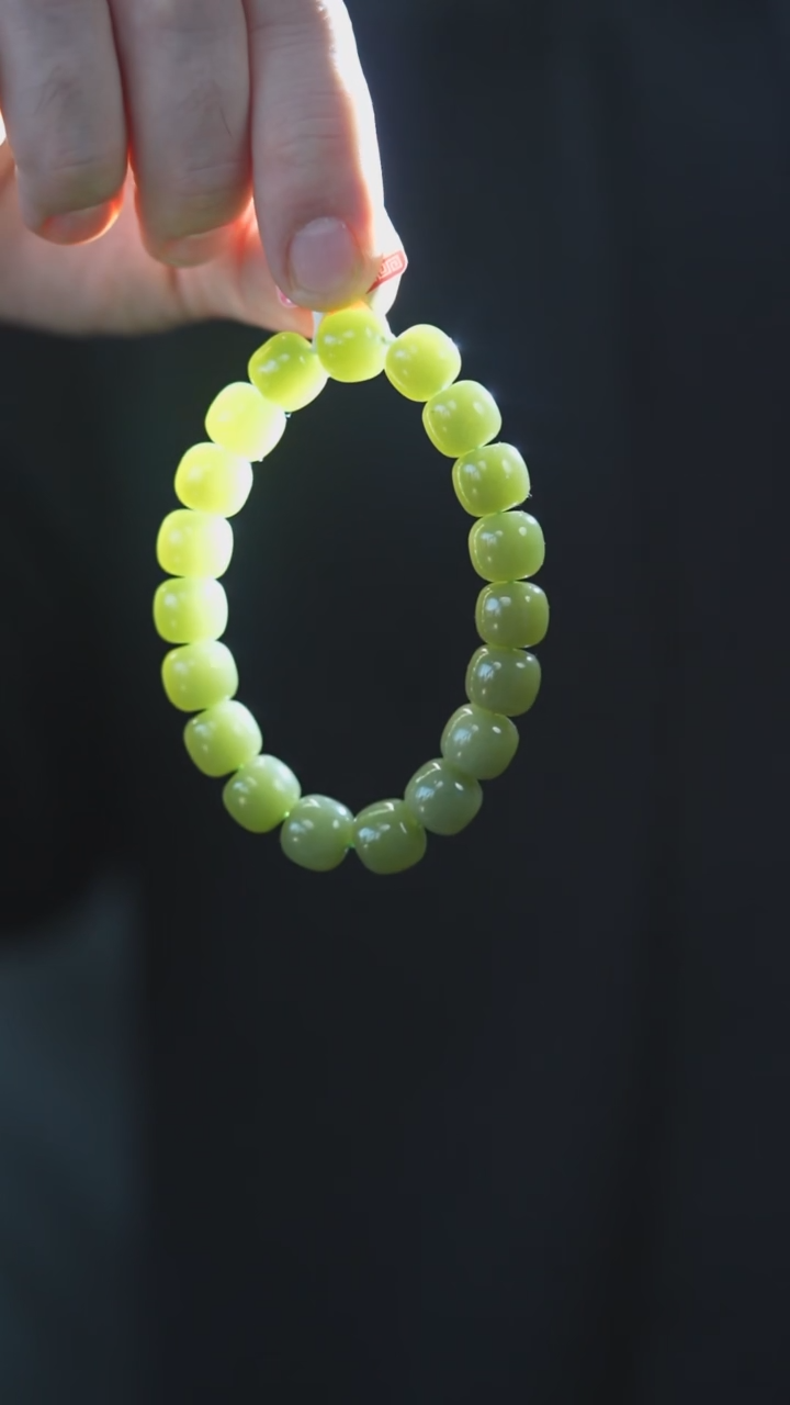 颈饰未镶嵌和田玉老型珠卡11手串