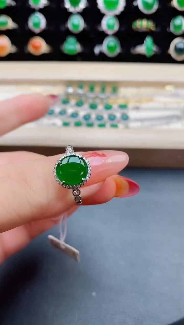 【闪购商品】翡翠戒指银S925镶嵌12132