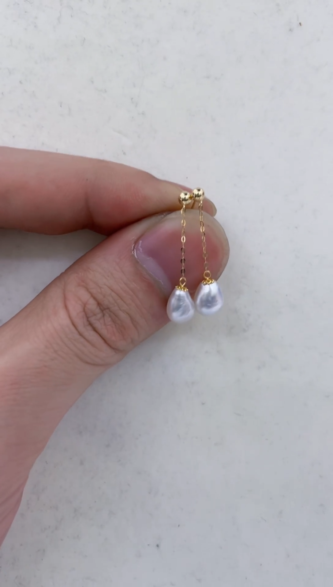 18K金镶嵌耳饰海水珍珠  