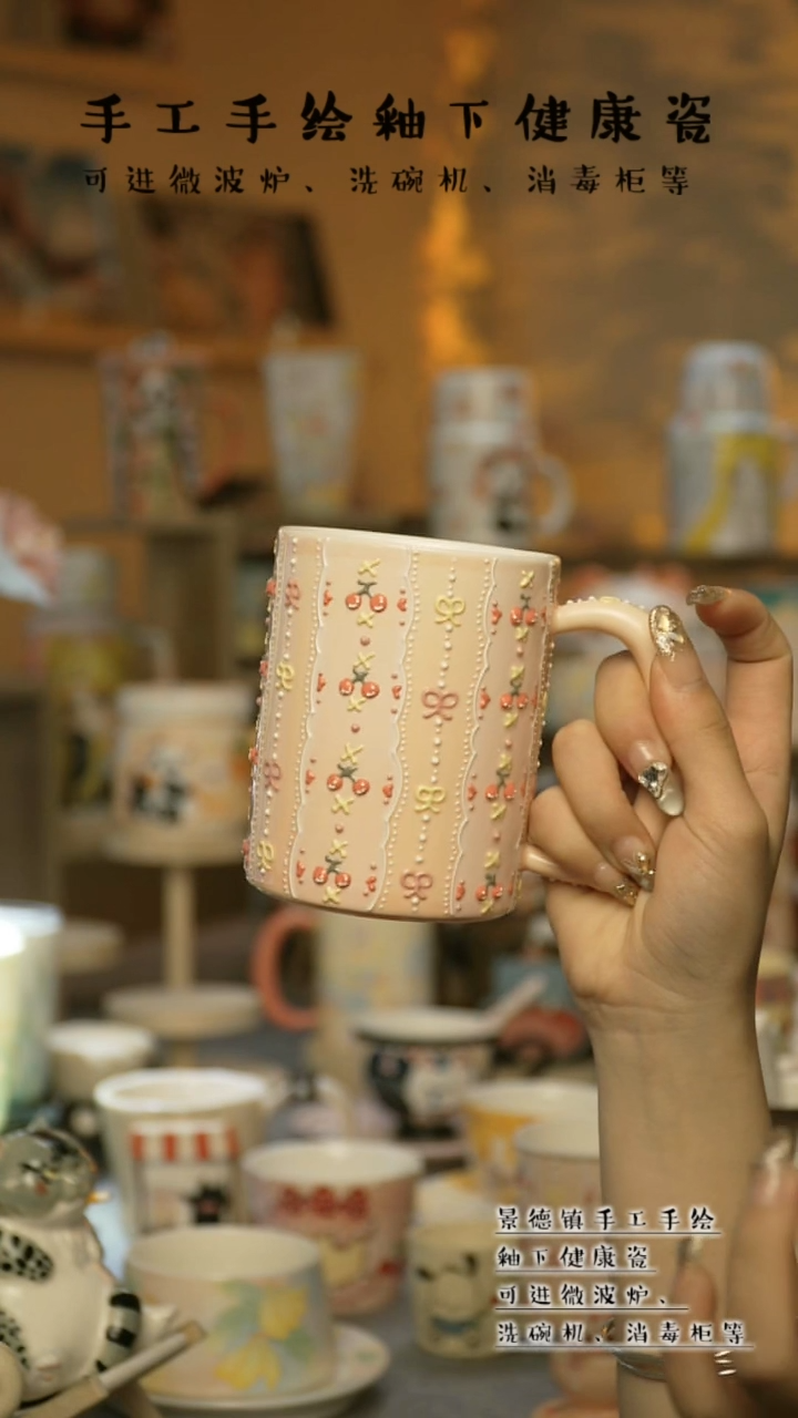 【闪购商品】杯景德镇高温釉下彩陶瓷&X074