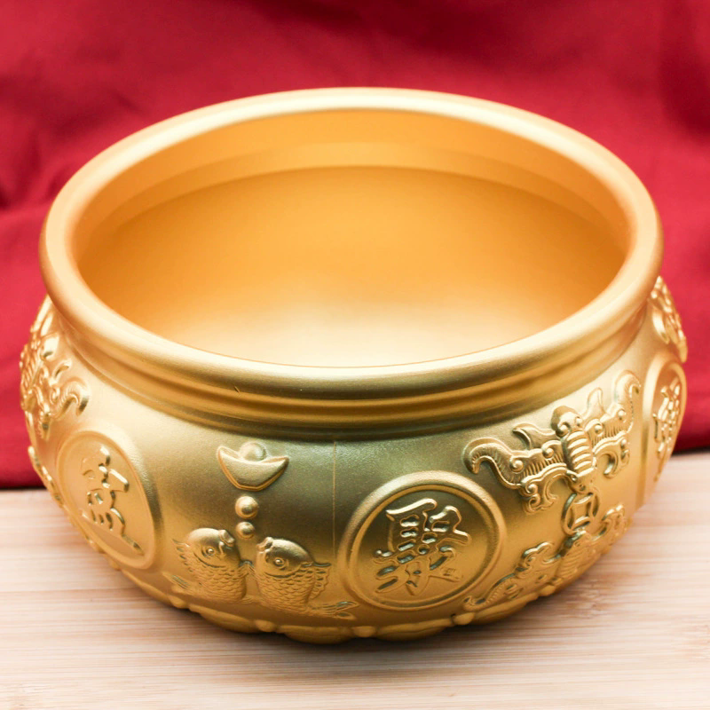 黄铜大号15公分聚宝盆摆件家居家用办公室高档送礼摆设