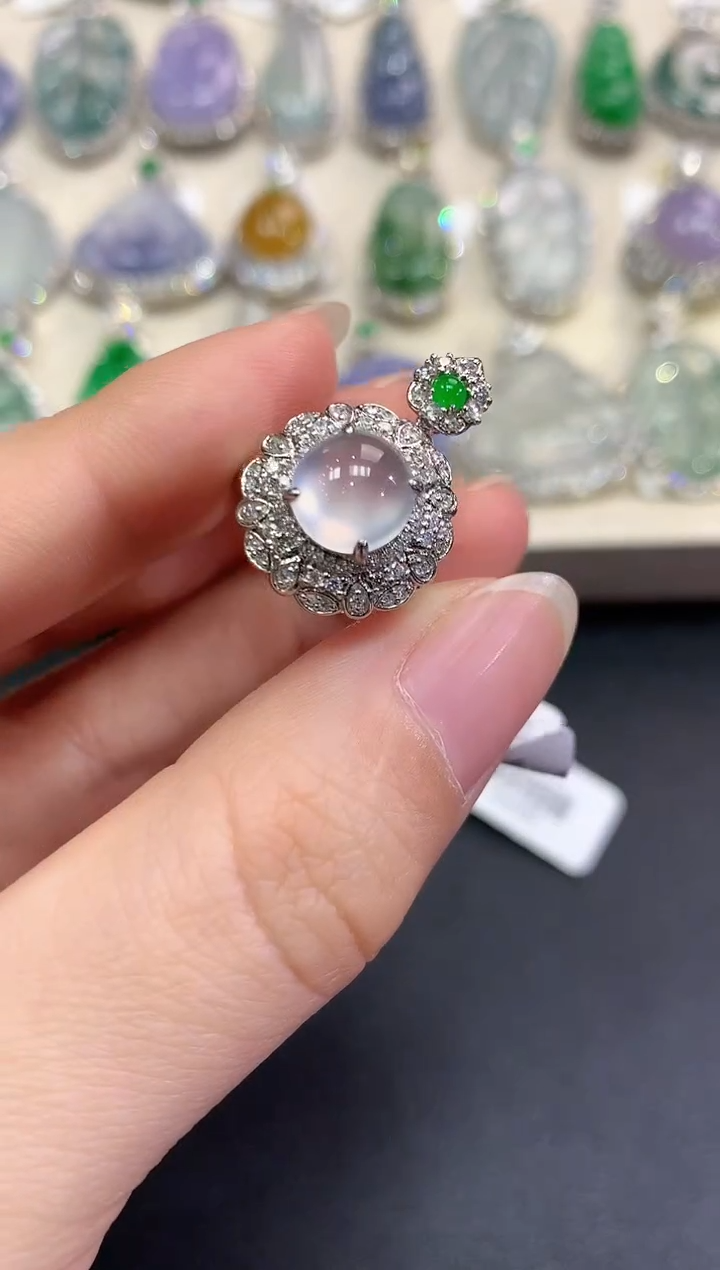 【闪购商品】翡翠戒指18K金镶嵌B130   