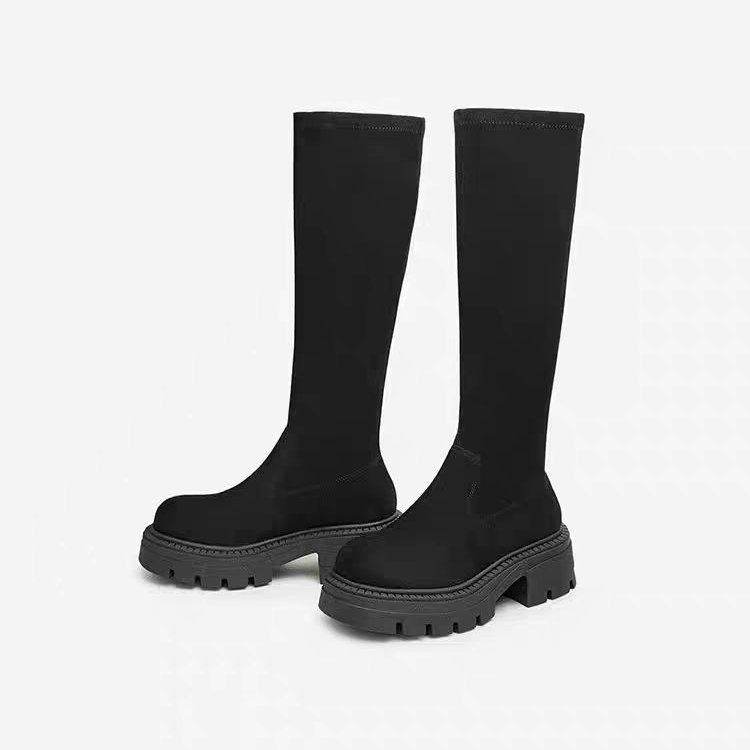 6011 ta厚底弹力显瘦长筒靴女时尚休闲靴子新款