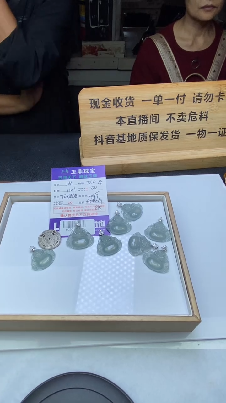 颈饰18K金镶嵌翡翠多样性发货发其一- F02010413