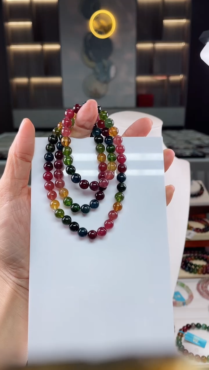 【闪购商品】碧玺三圈手串未镶嵌（多样性发一条）Q