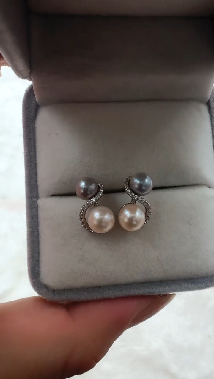 【闪购商品】海水珍珠AQ银S925镶嵌海水珍珠耳钉@@AQ049