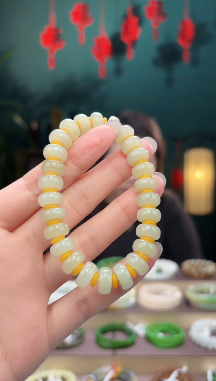 【闪购商品】和田玉手串未镶嵌卡10算盘珠手串多样性