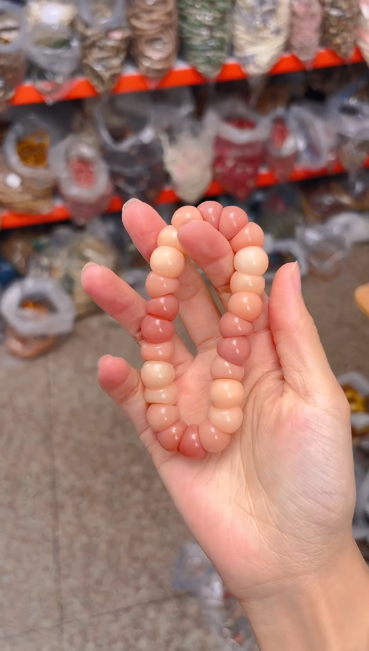 吊坠菩提根/象牙果粉色大肠单圈