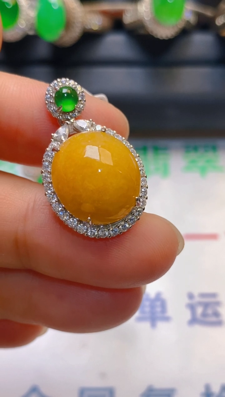 【闪购商品】翡翠耳饰银S925镶嵌天然A货翡翠1