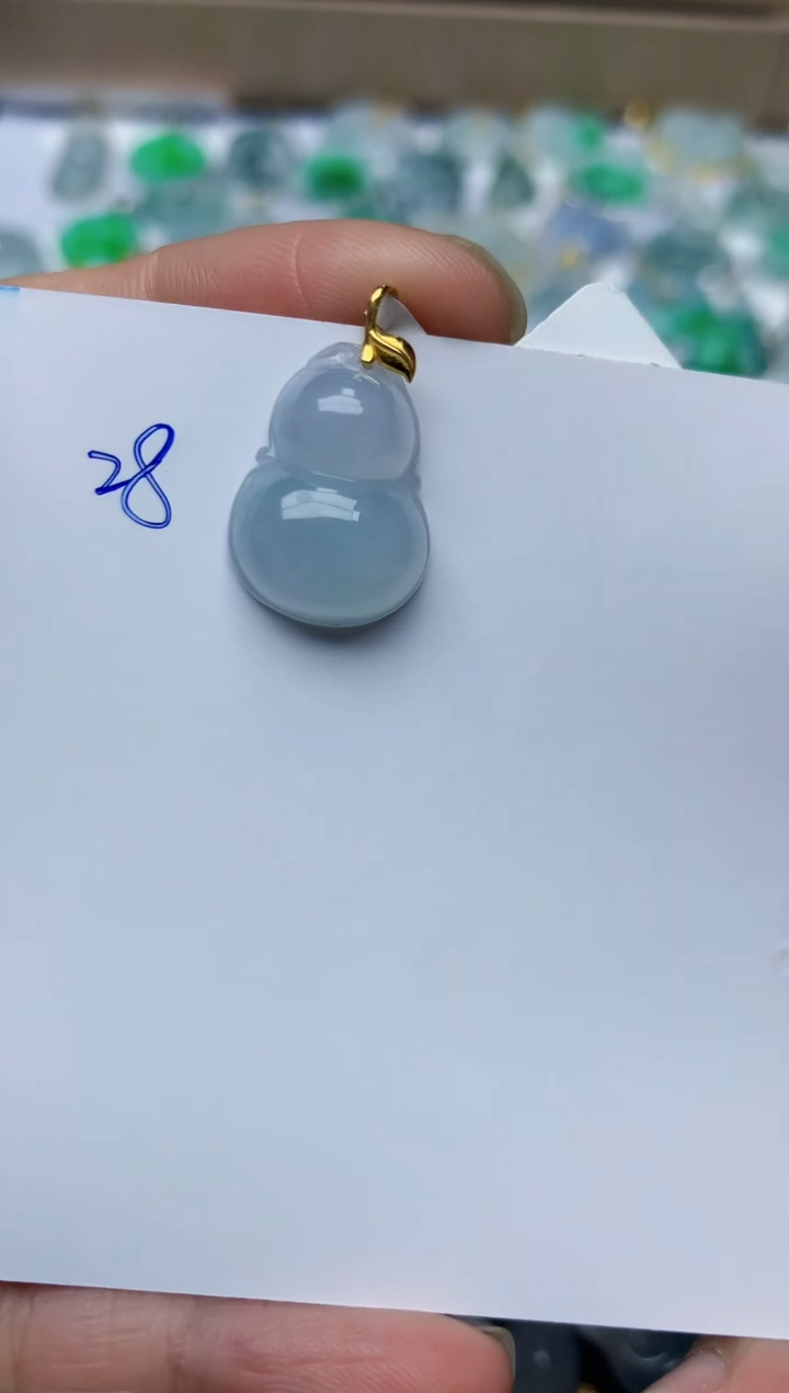 【闪购商品】翡翠颈饰18K金镶嵌天然翡翠A货   