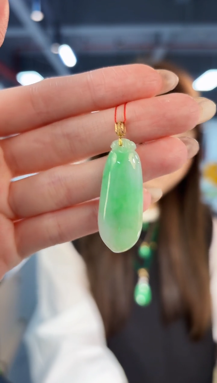 【闪购商品】翡翠颈饰18K金镶嵌缅料A货/支持复检/一件