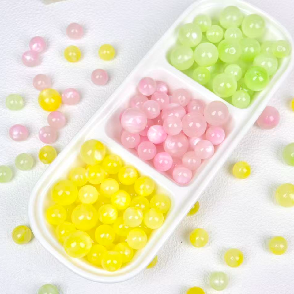 C201-C400树脂散珠直孔圆珠用于diy串珠饰品配件手链挂件手机链