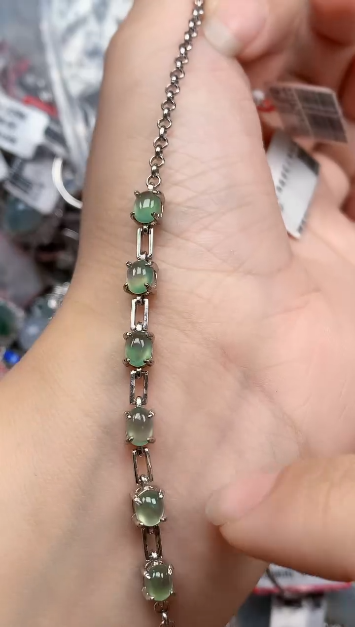 银S925镶嵌戒指翡翠天然A货缅甸翡翠