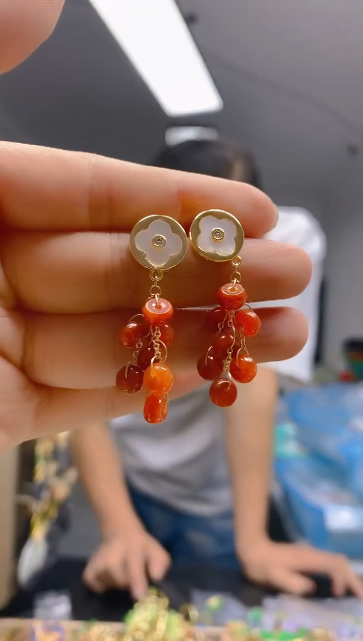 【闪购商品】翡翠耳饰合金0468翡翠耳钉