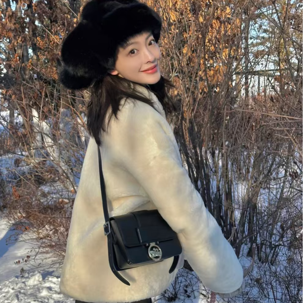 【维姐精选】YWC 极简新中式美学西班牙羊皮毛一体短外套