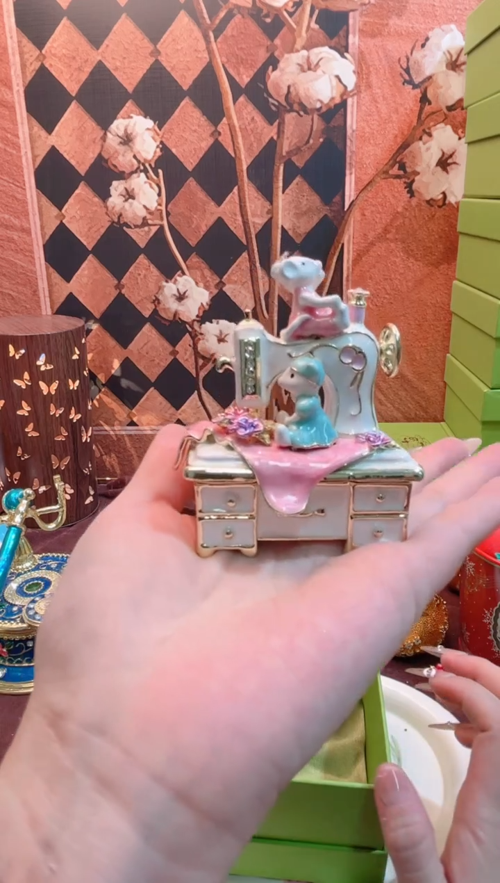 锌合金珐琅首饰盒默认微瑕拆盒不退～