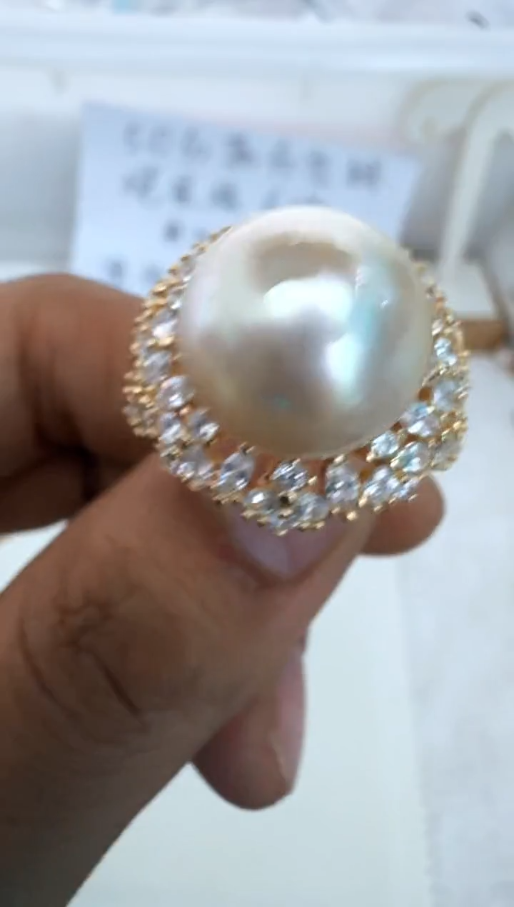 【闪购商品】海水珍珠戒指银S925镶嵌戒指