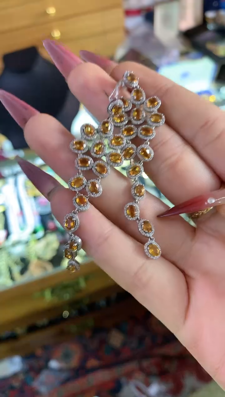 【闪购商品】水晶耳饰银S925镶嵌楚楚中古珠宝甄选不退换