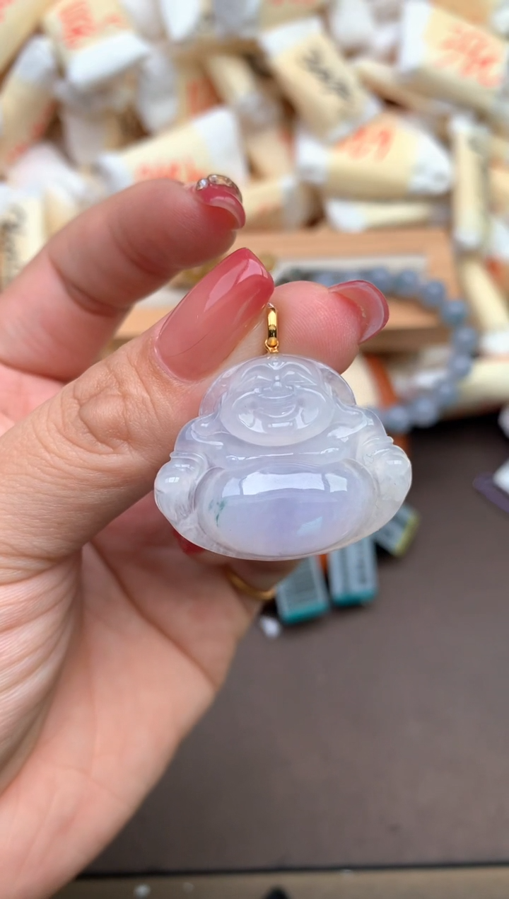 【闪购商品】翡翠18K金镶嵌挂件—
