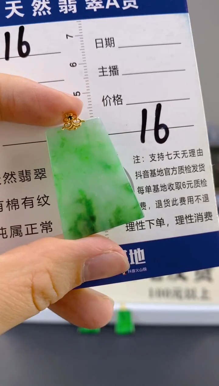 【闪购商品】翡翠颈饰18K金镶嵌天然A货翡翠