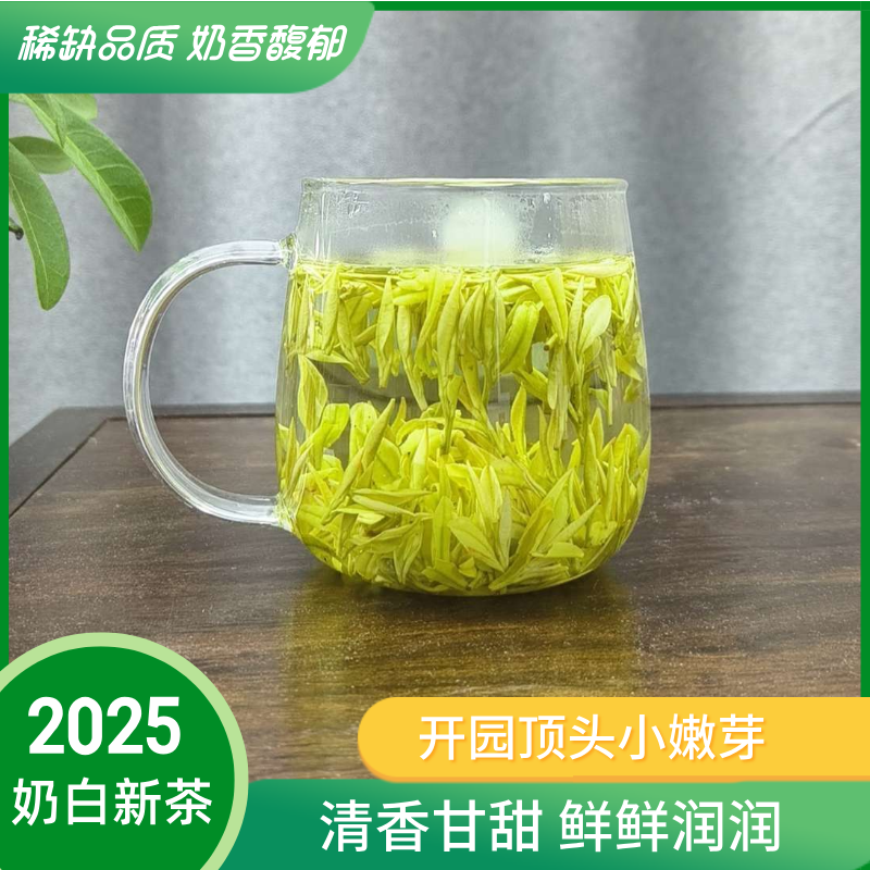 【高端大熊猫奶白顶芽】2025新茶奶白黄金芽春茶安吉产地奶香绿茶N3
