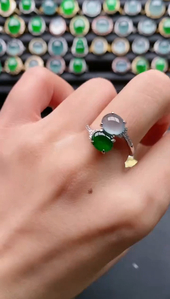 【闪购商品】翡翠戒指银S925镶嵌1111111