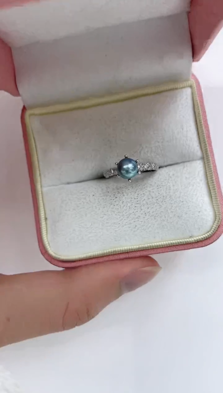 【闪购商品】海水珍珠戒指银S925镶嵌海水珍珠戒指