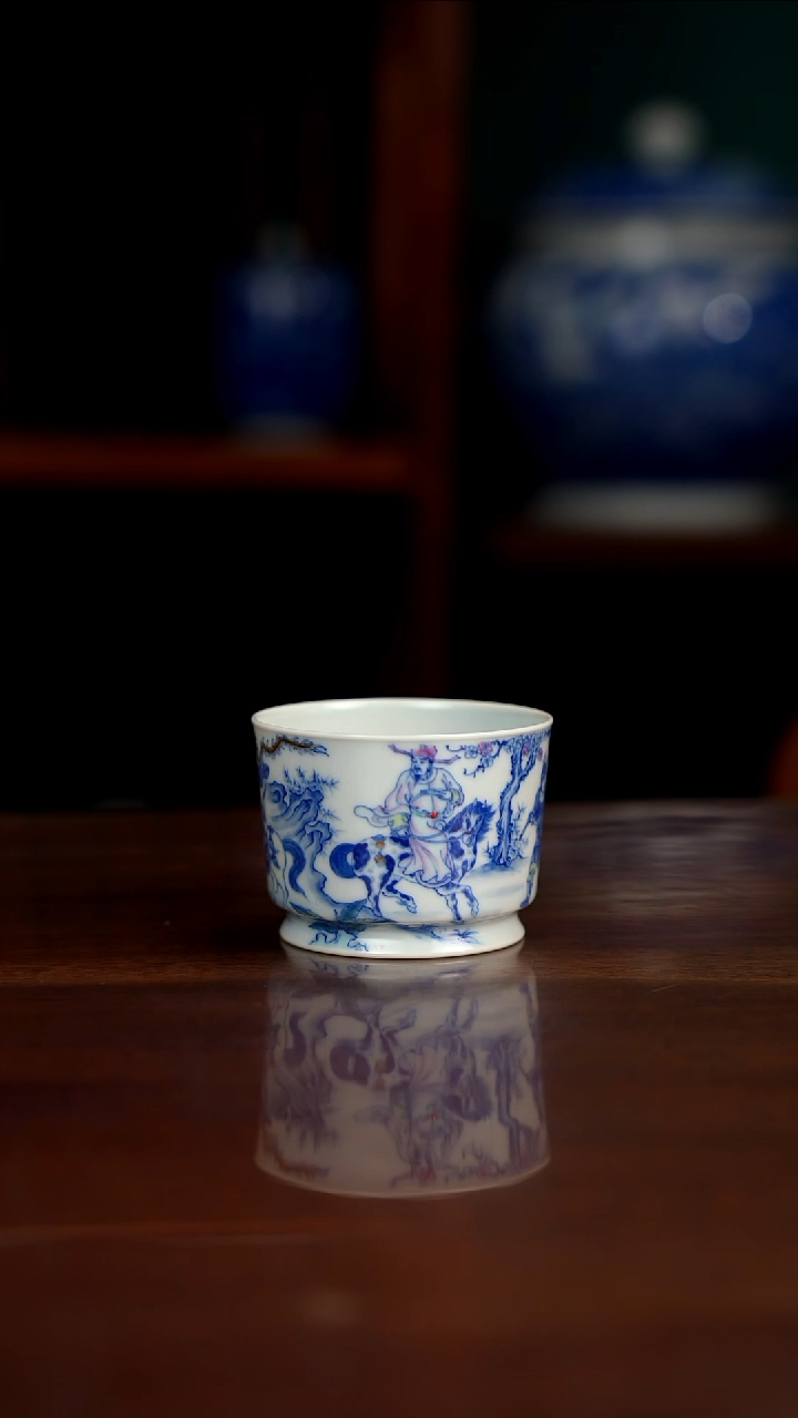 空山明月 新斗彩 鬼谷子下山图