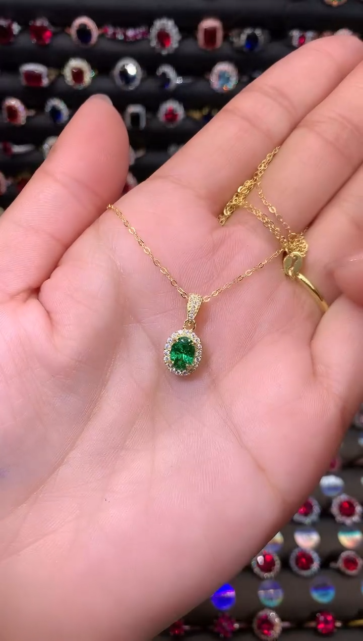 【闪购商品】透辉石吊坠银S925镶嵌1