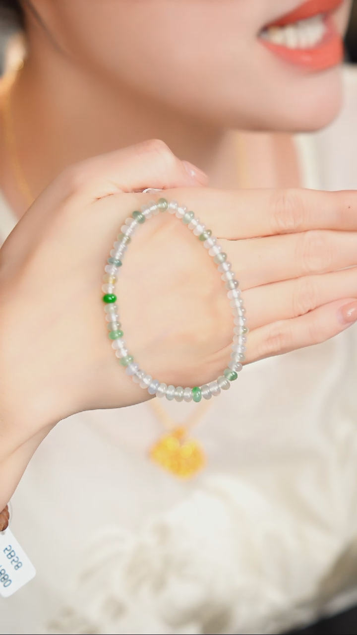 未镶嵌手串翡翠43珠链|8800+0