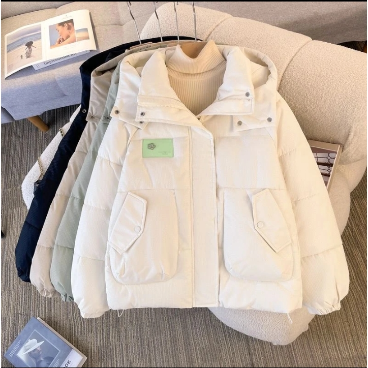 洋气常规款加厚女百搭棉服保暖学生棉衣韩版面包服连帽外套