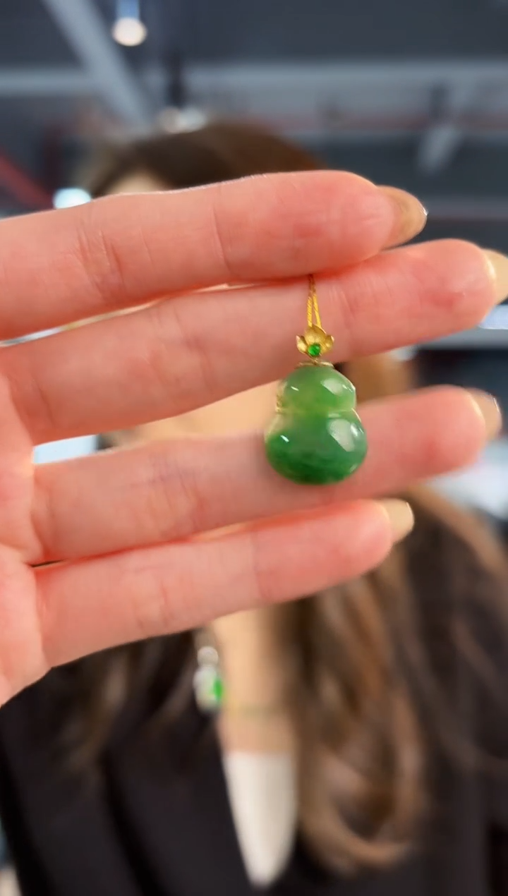 【闪购商品】翡翠颈饰18K金镶嵌缅料A货/支持复检/一件