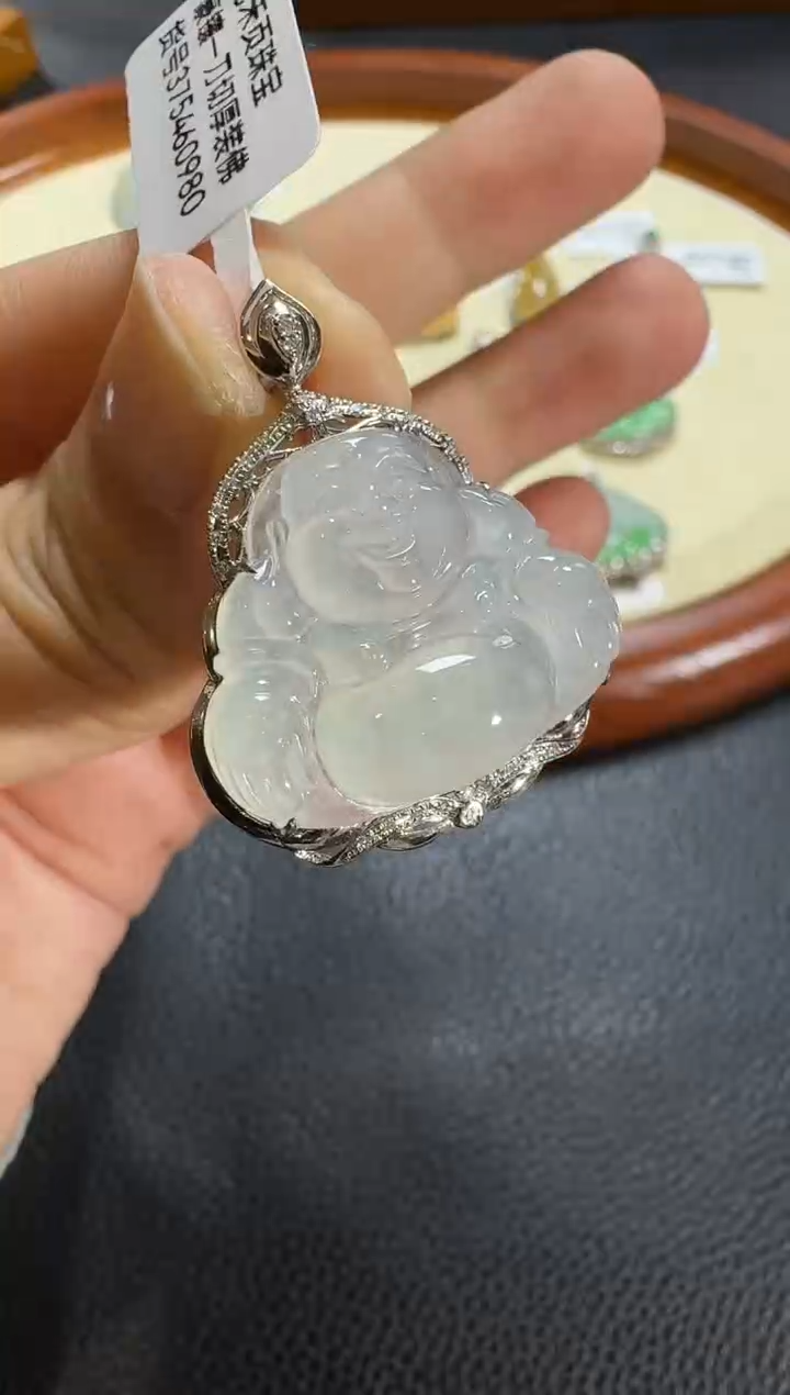 【闪购商品】翡翠吊坠(不含链)18K金镶嵌【源头工厂】钻石镶嵌