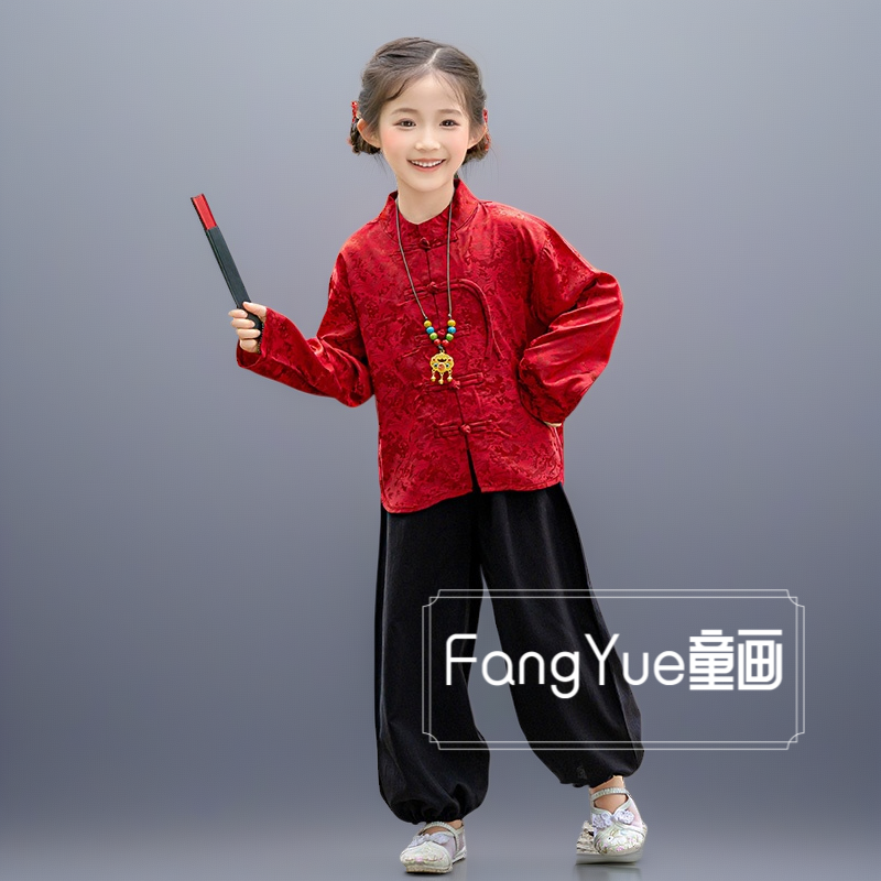 亲子民族风女童新款中大童汉服套装中国风儿童古风演出服舞蹈春秋