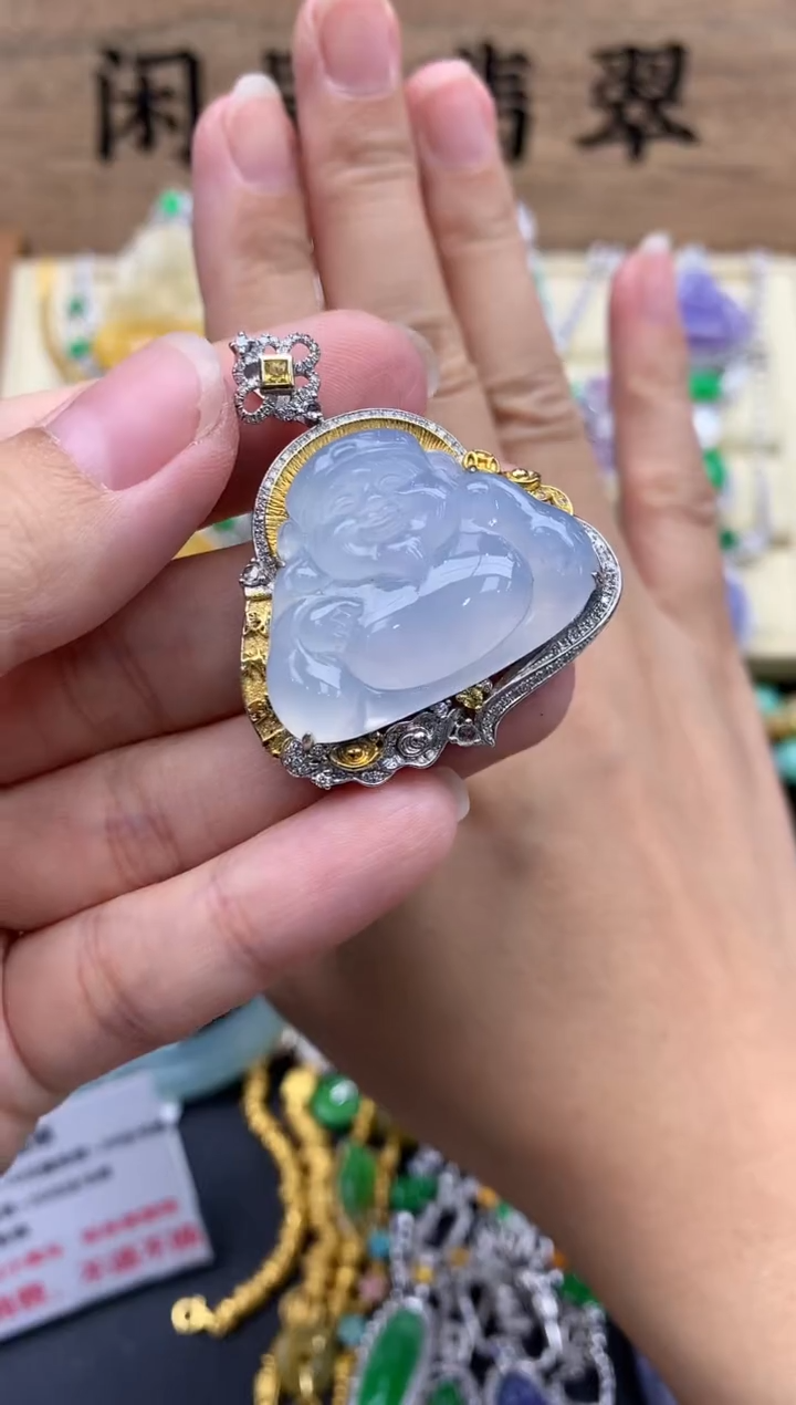 翡翠18K金镶嵌颈饰612-春日珠宝