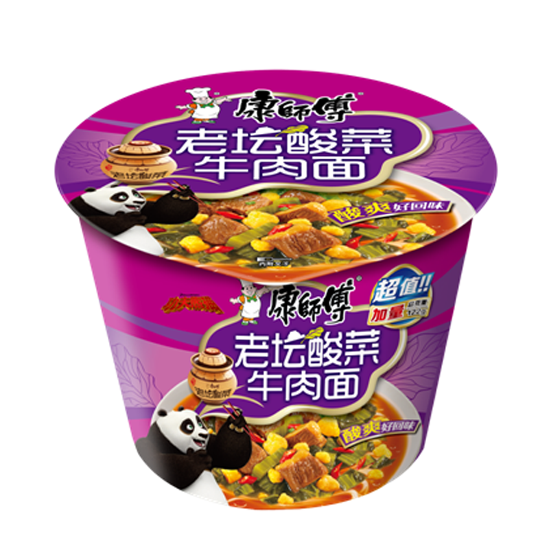 康师傅酸菜牛肉面开心桶 119g