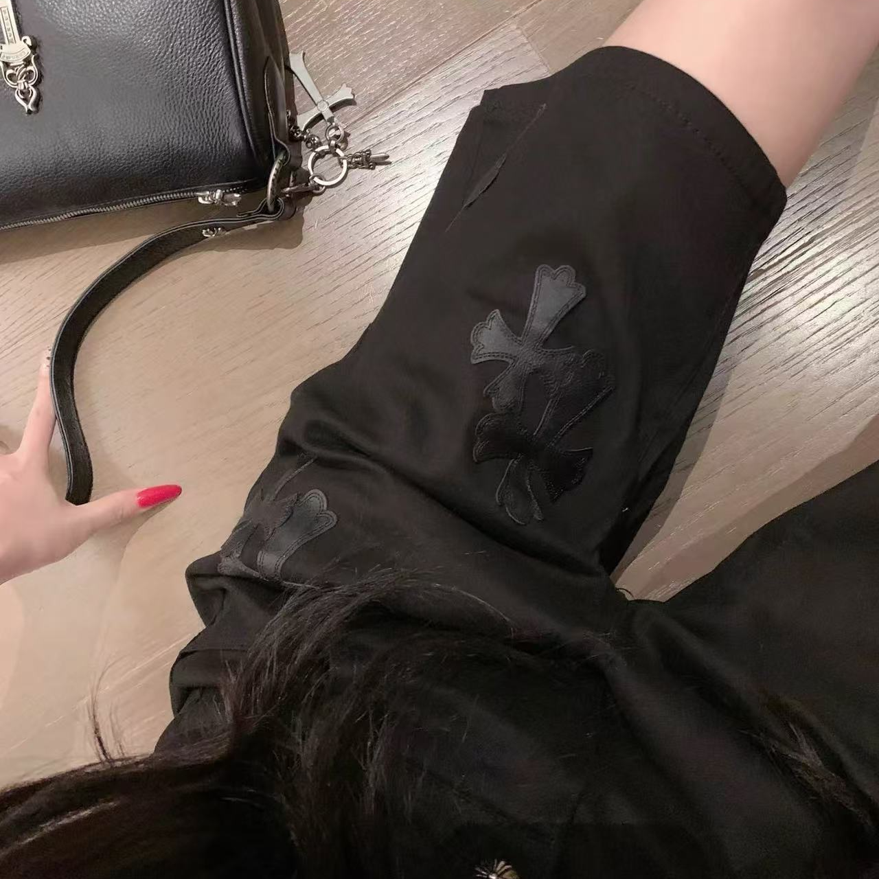 李馨儿【皮特五分裤】辣妹显瘦网红高腰时尚休闲韩版洋气舒适百搭