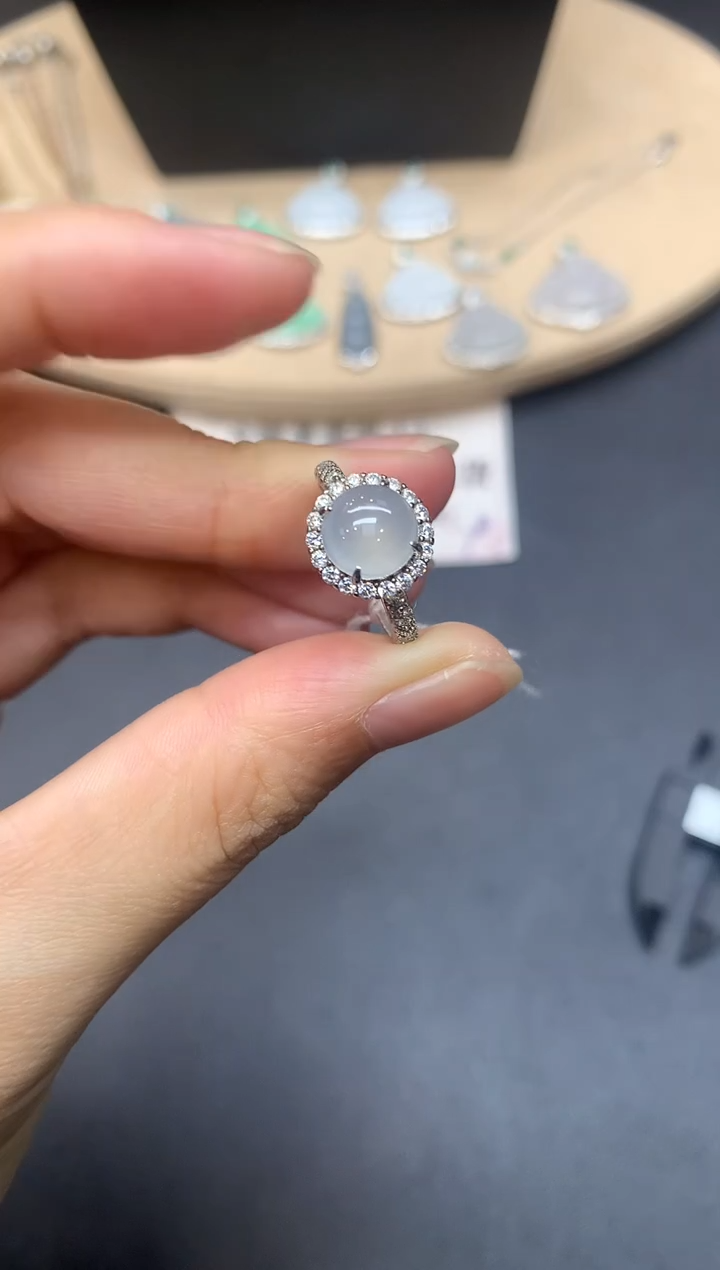 【闪购商品】翡翠戒指银S925镶嵌蛋面【无服务费】