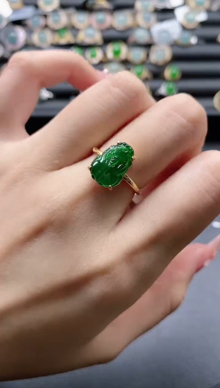 【闪购商品】翡翠戒指银S925镶嵌5115