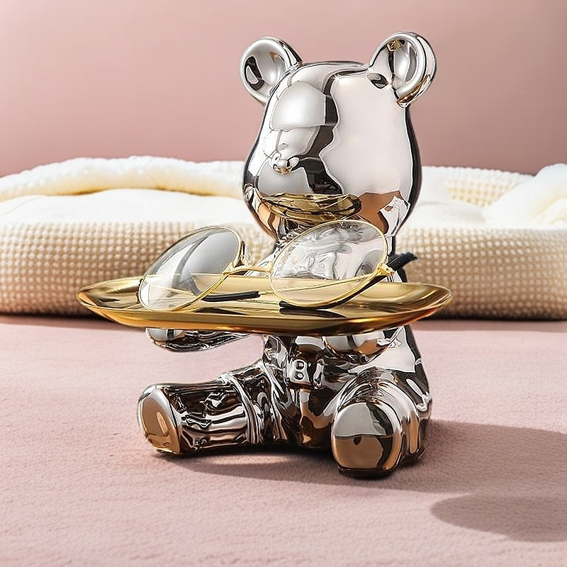 【新疆商超清】入户玄关平安喜乐摆件 轻奢客厅网红电镀米奇装饰品