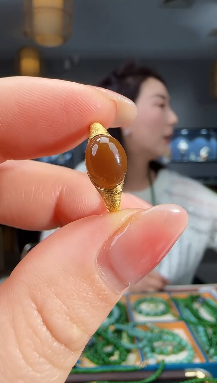 银S925镶嵌戒指和田玉1