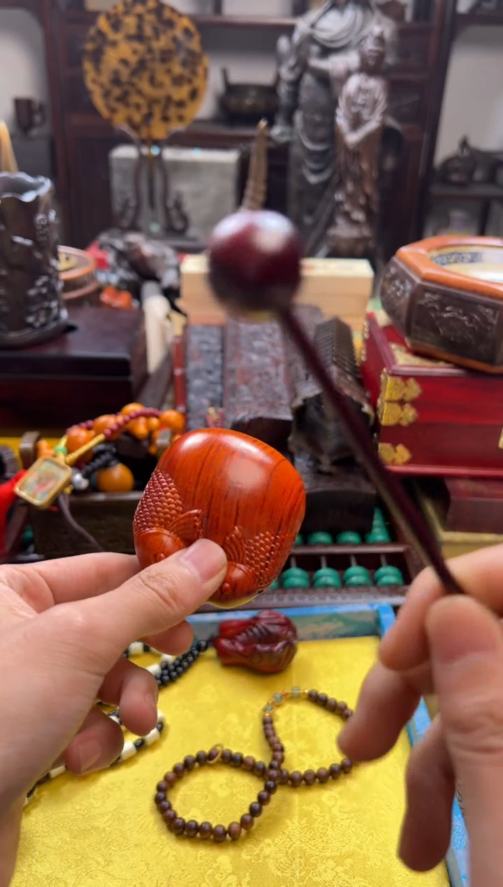 黄花梨/降香黄檀------瓷--------木鱼