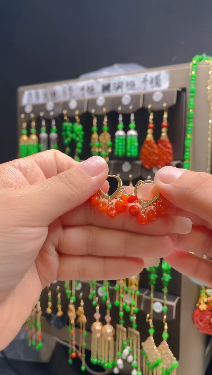 翡翠合金耳饰0106翡翠饰品