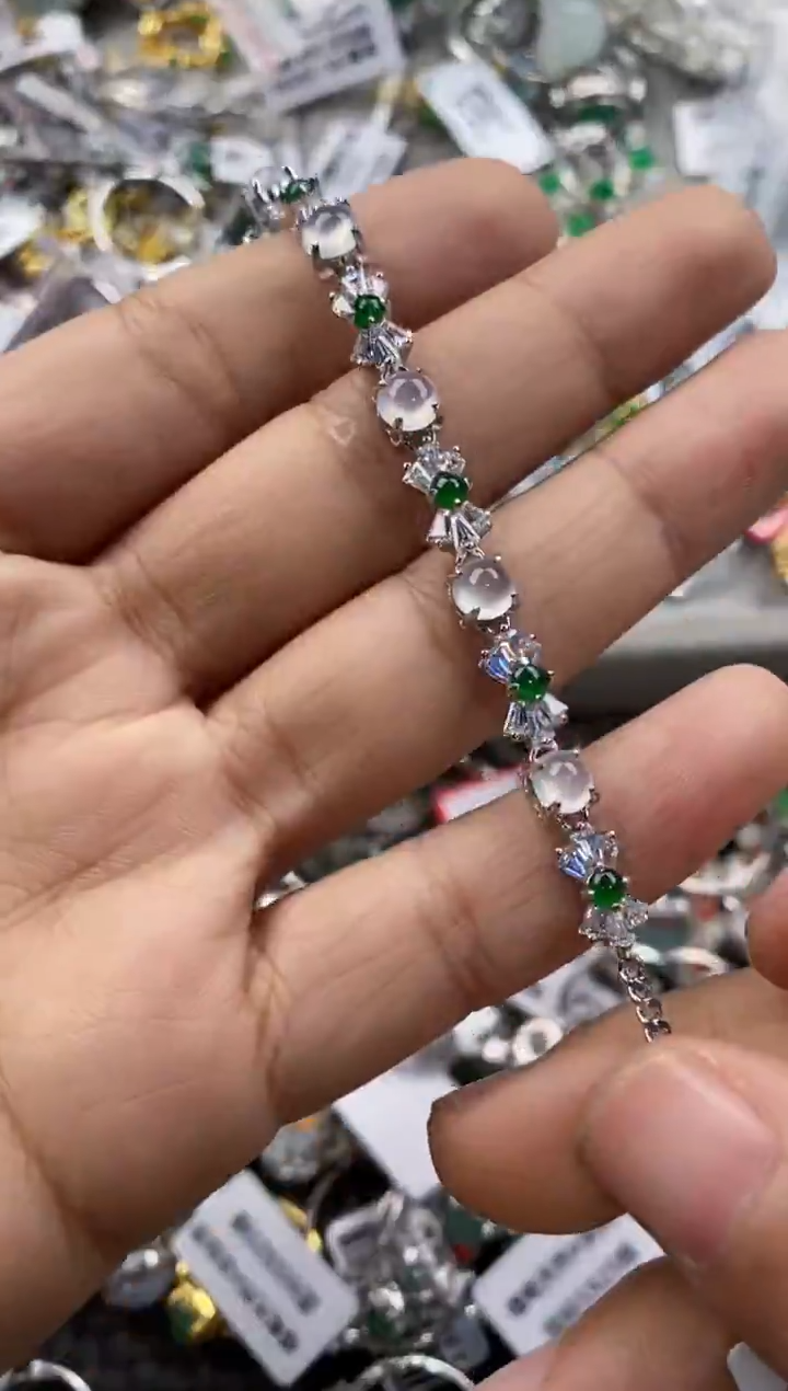 银S925镶嵌戒指翡翠777      8